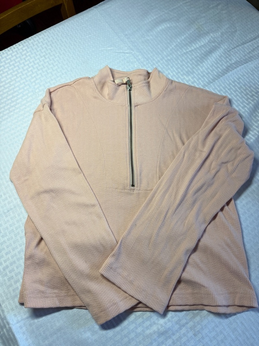 Light Pink Quarter-Zip Ribbed Pullover by O’Neill size small